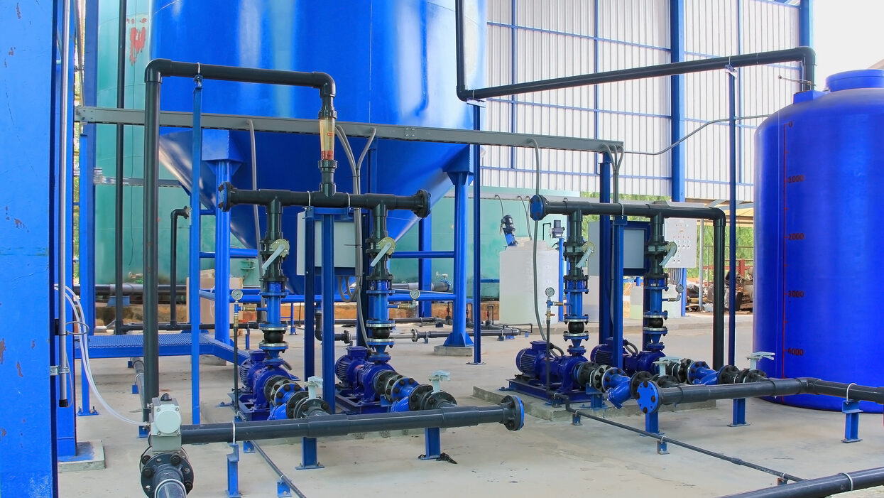 water pump line and clarified tank. water pump line and clarified tank.