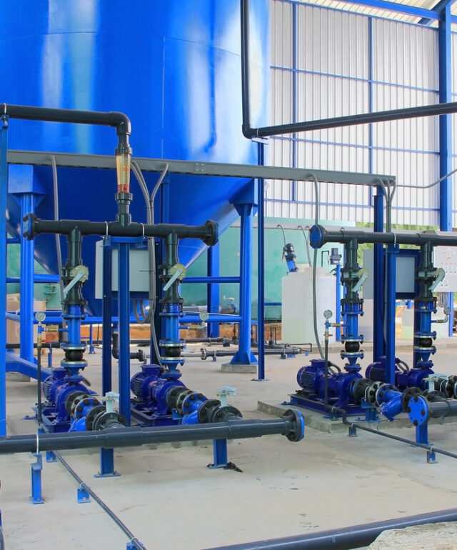 water pump line and clarified tank. water pump line and clarified tank.